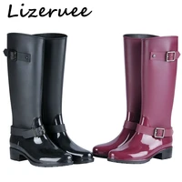 rubber shoes women rain boots high tube waterproof mid tube adult water boots hunt shoes winter pull on non slip high shoes