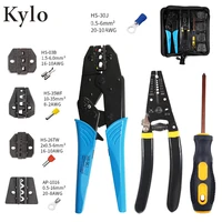 4 in 1 multi wire crimper tools kit engineering ratchet terminal crimping plier with wire stripper screwdriver 4 spare terminals