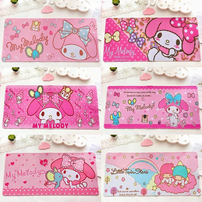 

75*35 см Kawaii Большой Аниме компьютерный коврик для мыши Cinnamoroll My Melody Sanrio плюшевый Hello Kittys для геймеров коврик для офисного стола