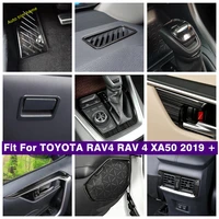 lift button water cup holder air ac outlet gear head cover trim for toyota rav4 rav 4 xa50 2019 2022 accessories black brushed