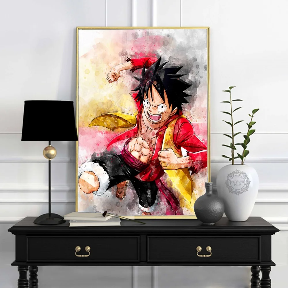 Модульная печать картины Домашний декор 1 шт. цельный Луффи Эйс Сабо аниме офис