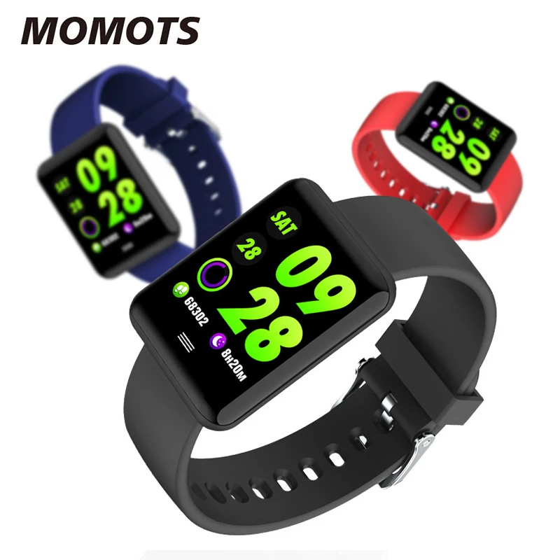 Смарт браслет MOMOTS B08 с квадратным цветным экраном IP67 водонепроницаемые