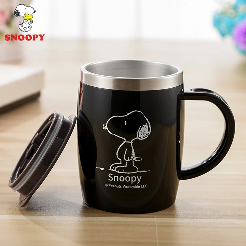 Горячая Распродажа креативная мультяшная Вакуумная чашка Snoopy с крышкой кофейная