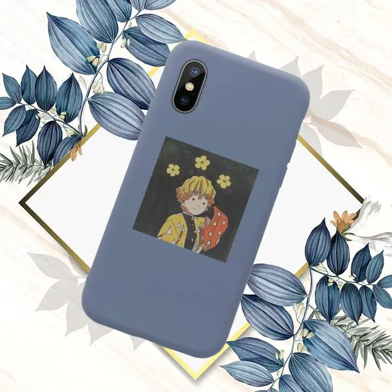 

Cute Japan Demon Slayer Phone Case Blue Candy Color for iPhone 11 12 mini pro XS MAX 8 7 6 6S Plus X SE 2020 XR