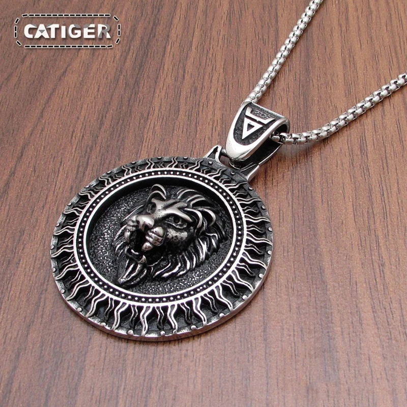 Подвеска в виде головы льва из нержавеющей стали 316L талисман славянский Коловрат