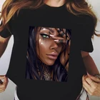 Футболки с коротким рукавом для девочек, черные готические футболки с коротким рукавом для девочек, Прямая поставка, 2020