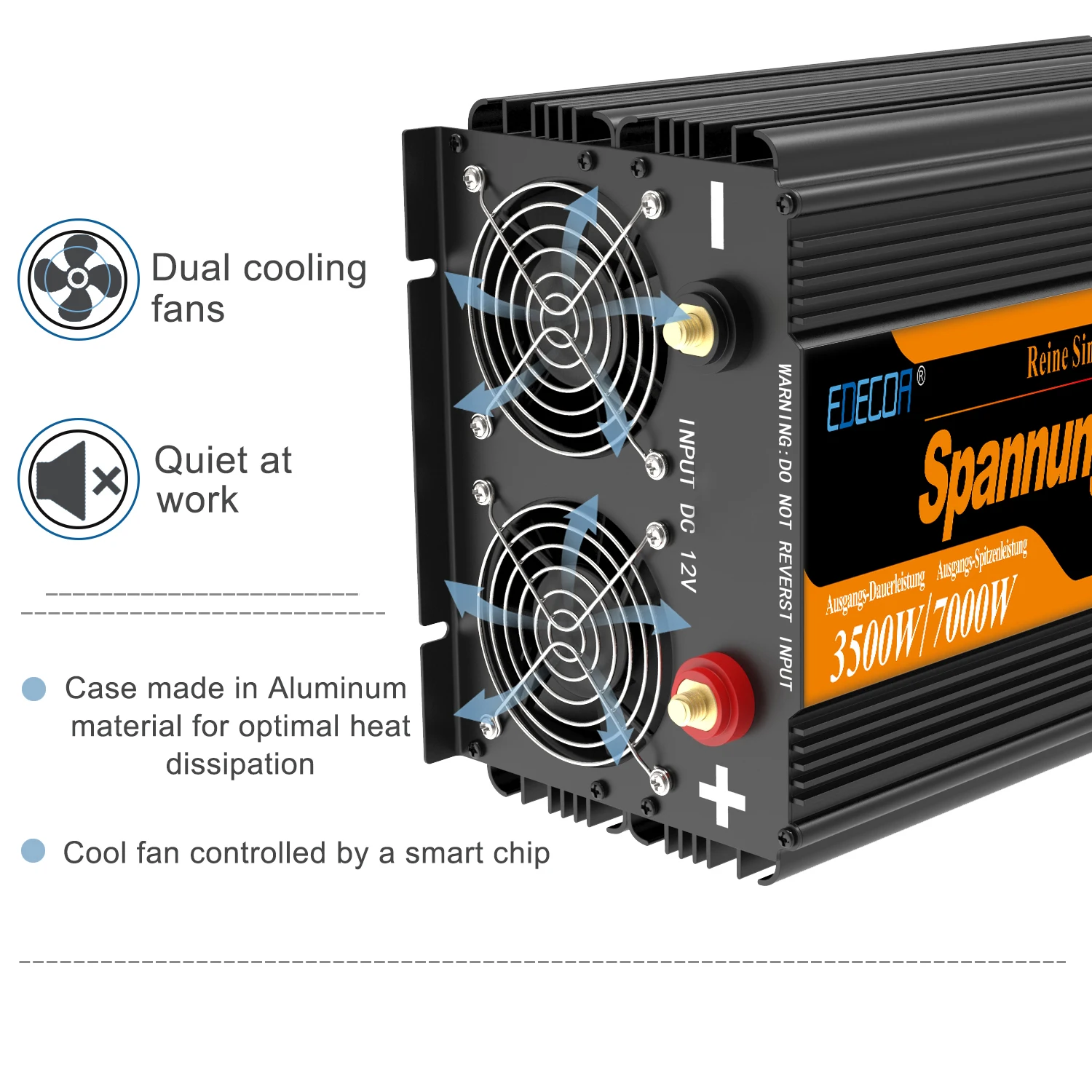 3500w Новое поступление EDECOA 7000 Вт автомобильный преобразователь DC 24V AC 220V 230V 240V