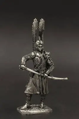 Unpainted 1:30 масштаб оловянный Металл средневековый рыцарь польский Крылатый кавалерийский 60 мм Неокрашенный древний солдат фигурка Статуэтка Миниатюрная модель - Цвет: Unpainted