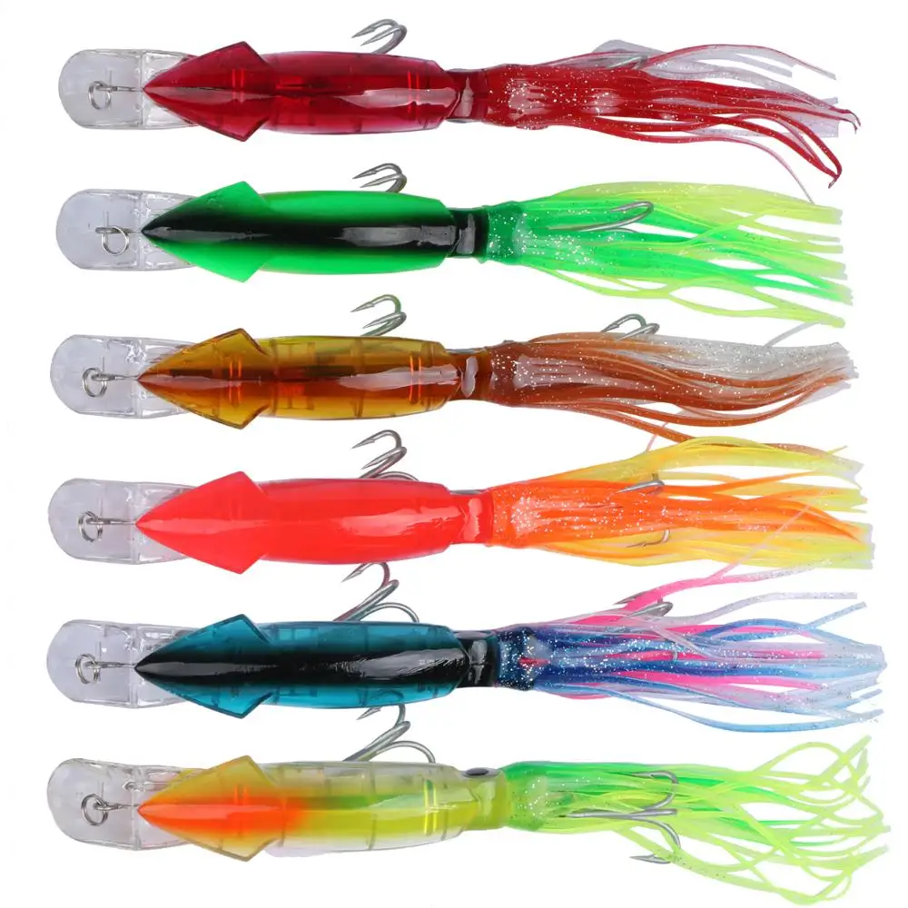 Goture 6 шт./лот приманка для рыбной ловли в виде осьминога кальмара блесна троллинга