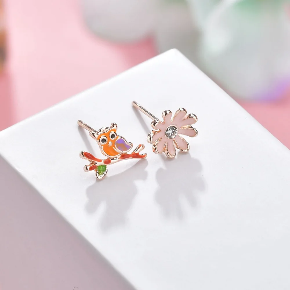 Милые корейские серьги для женщин и мужчин радуга цветок бабочка арбуз