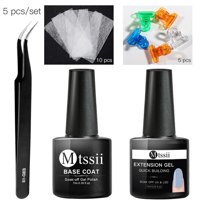 Mtssii Стекловолоконный набор для наращивания ногтей Fibernails акриловые наконечники маникюрный салонный инструмент кривизны зажимы шелковые шарфы набор для дизайна ногтей