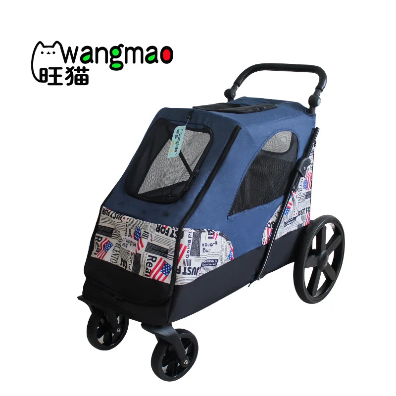 

Large pet stroller Large dog dog stroller folding large space load-bearing 55KG for traveling