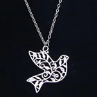 Новое модное ожерелье 36x32 мм полый мир голубь подвески Короткие Длинные Женщины Мужчины ошейник подарок ювелирные изделия Чокер