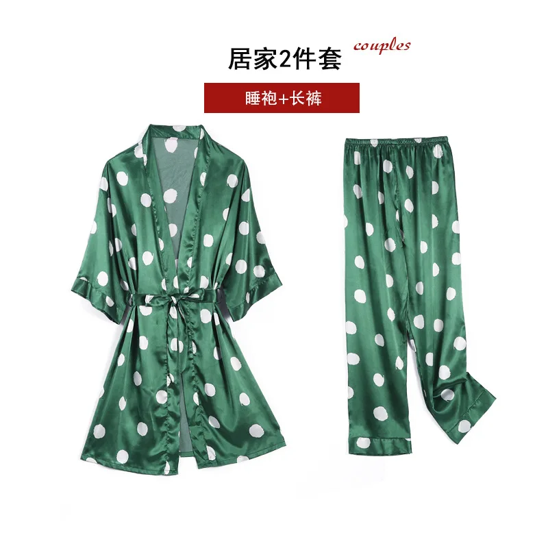 

New Arrival Spring and Summer Women's Pajama Set 2 piece Home Clothes Sleep Set Long Pants Set Female Pajamas Satin Home Suit