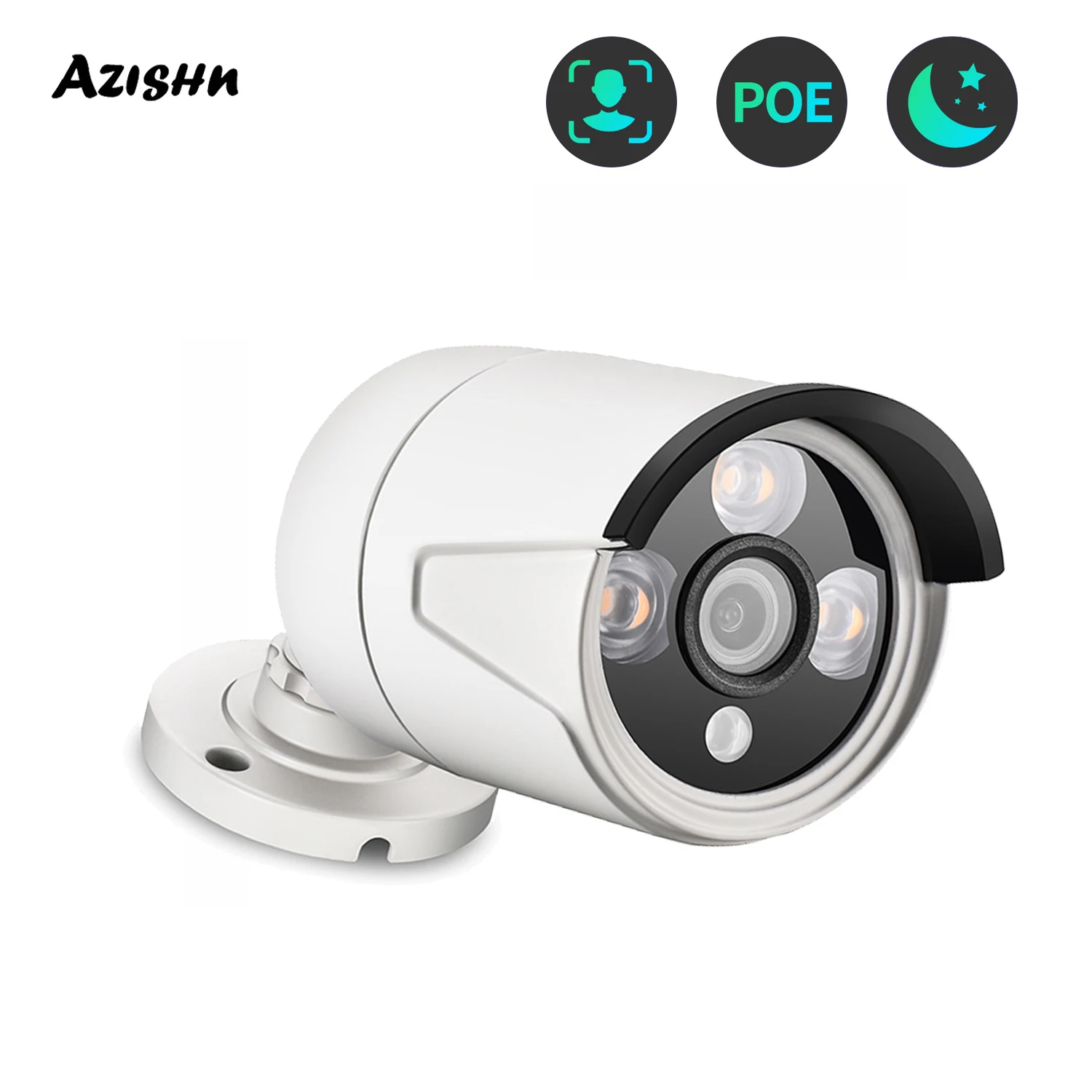 AZISHN 5MP H.265 IP Camera Face Detection Outdoor Waterproof AI Record Motion Detection Security Su