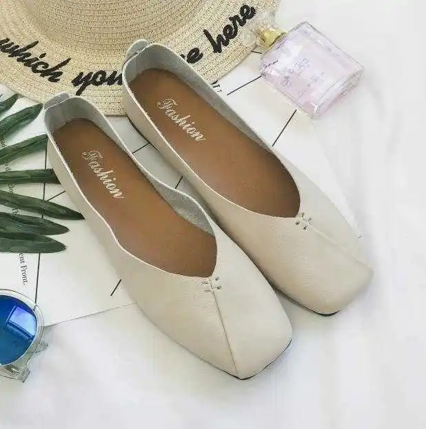 

Women Ballet Flats Shoes PU Leather Slip on ladies Shallow Moccasins Casual Shoes Female Summer Loafer Shoes Women AB041