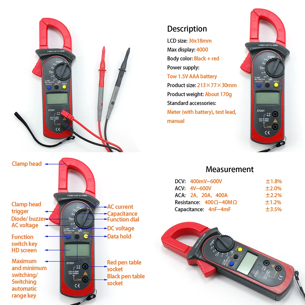 Цифровой мультиметр Ture RMS AC DC NCV Smart Multimetro Test er Ohm Емкость Гц измеритель напряжения