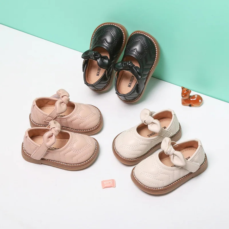 

Spring Autumn Baby Leather Fashion Shoes Princess Shoes Baby Girls Single Shoes Beige Black Pink