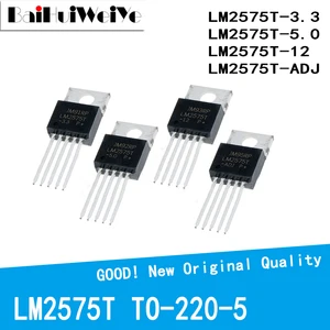 10PCS/LOT LM2575T-3.3 LM2575T-5.0 LM2575T-12 LM2575T-ADJ LM2575T LM2575 TO-220-5 Three Side Switch Output Voltage Regulator