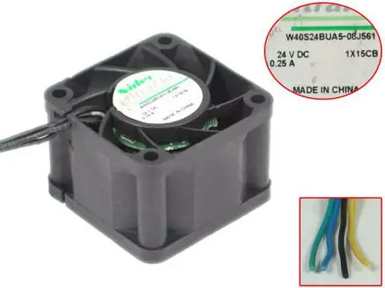 Вентилятор охлаждения сервера Nidec W40S24BUA5 08J561 24 В постоянного тока 0 25 А 40x40x28 мм 4