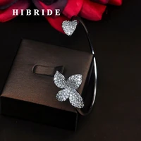hibride luxury high quality micro cz stone pave women adjustable bracelets open bangles pulseira jewelry bijoux gifts b 129