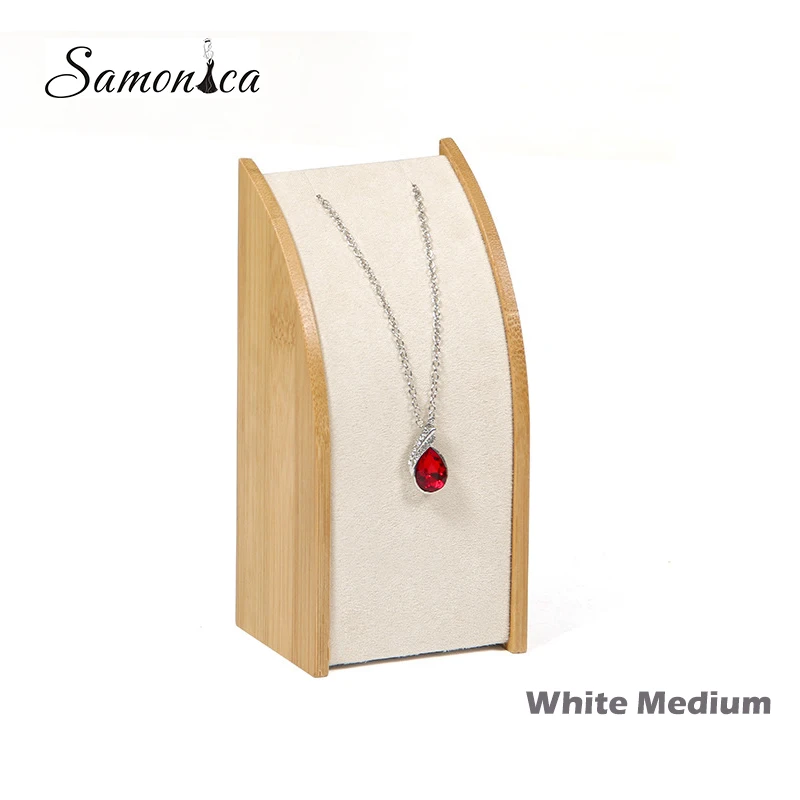 Бамбуковая Вельветовая стойка для демонстрации ювелирных изделий стеллаж