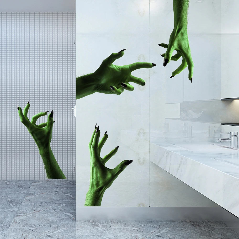 3D ужас съемный Хэллоуин 5 рук стены Стикеры игрушки росписи декоротивная