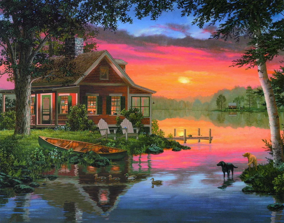 12 design the hourse night of Tennessee rural landscape Oil Painting On Canvas Modern Wall Art Picture For Gift | Дом и сад