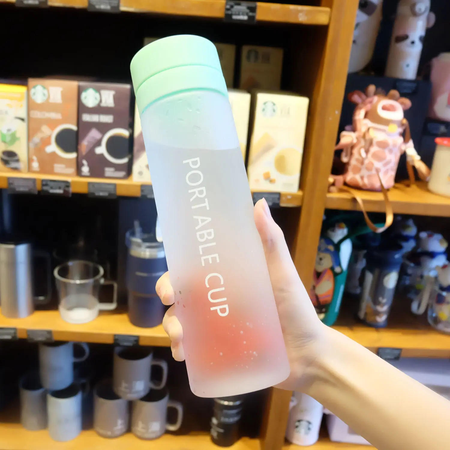 

Stylish Water Bottle Outdoor with Marker Reusable Cold Cup Transparent Bottle Summer Drinking Cup Botellas De Agua Termo Cup