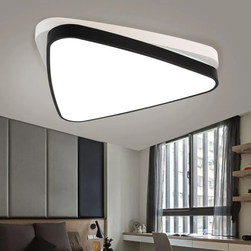 

Creative Triangle Overlapping Living Room LED Ceiling Lamp Restaurant Lamp Black and White Bedroom Cafe LAMP Free Shipping Iron