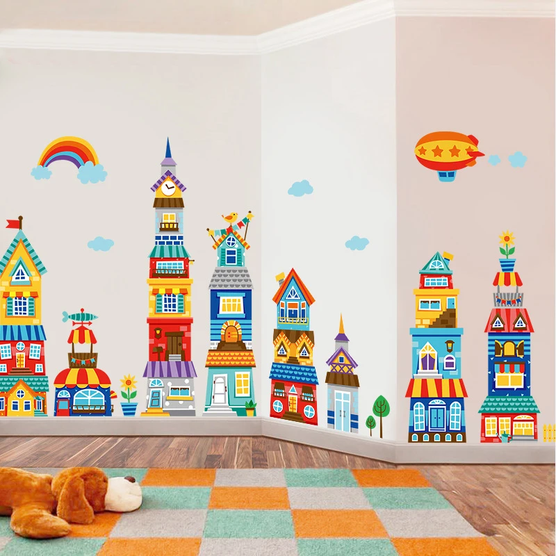 

Cartoon room wall stickers Children's room decoration Living room bedroom kitchen sticker Dream Wall Sticker decoration