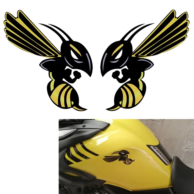 1 пара Мотоцикл Hornet обтекатель шлемы наклейки для Honda Angry Bee Hornet наклейки - Цвет: A-bigger