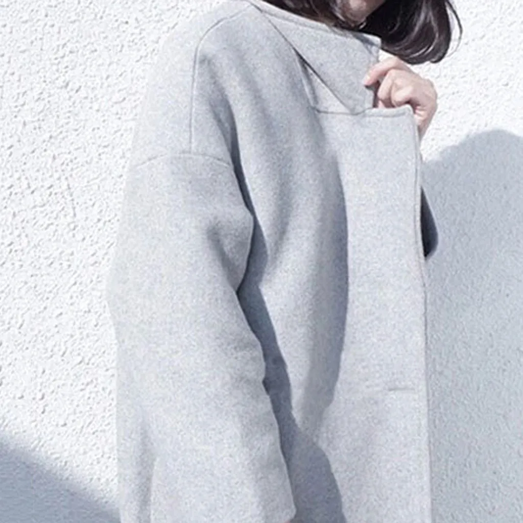 Manteau femme abrigo mujer зимнее тонкое зимнее пальто женское Шерстяное Пальто женское повседневное приталенное пальто средней длины с длинными рукавами casaco