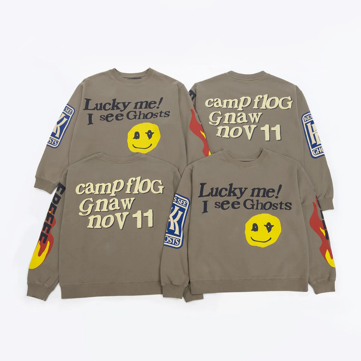 

Толстовка мужская с надписью Lucky Me I See Ghost, кофта из тяжелой ткани, с капюшоном, в масштабе 1:1, CPFM XYZ, детская одежда с надписью SEE GHOST, Канье Уэста