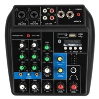 wireless 4 channel audio mixer portable sound mixing console usb interface mp3 computer input 48v phantom power monitor for home