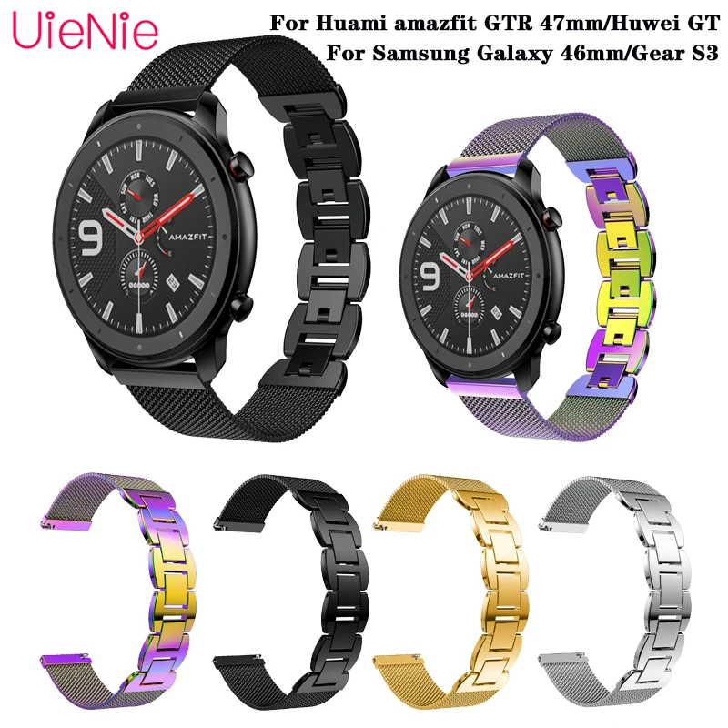 

Milanese Loop Metal Jewelry Buckle Watch Band For Huami amazfit GTR 47mm/Huwei GT Strap For Samsung Galaxy 46mm/Gear S3 Band