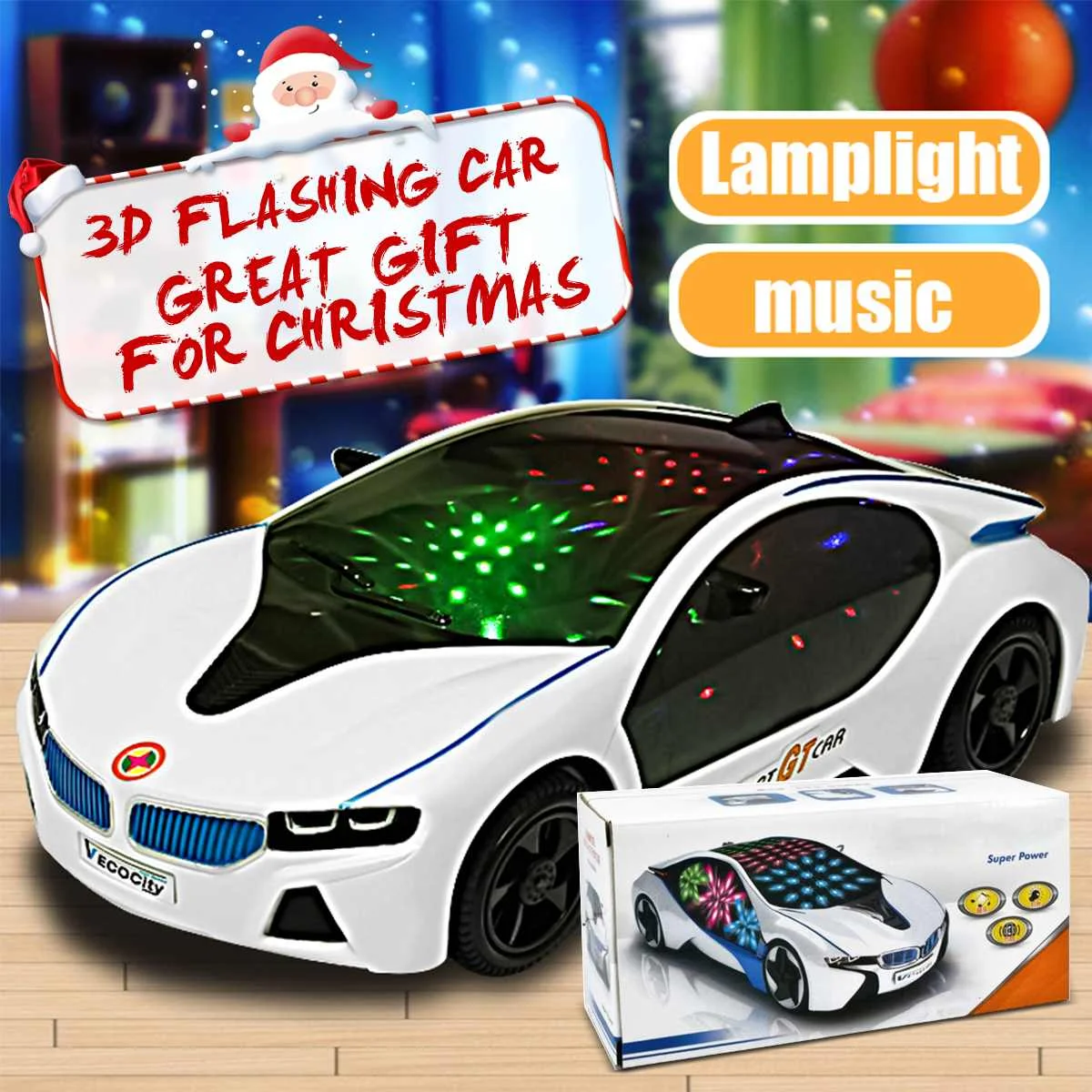 

Electric Dancing Rotating Car Toy Led Flashing Light Music Singing Sound Toy Universal Car Children's Sports Car Model Toys Gift