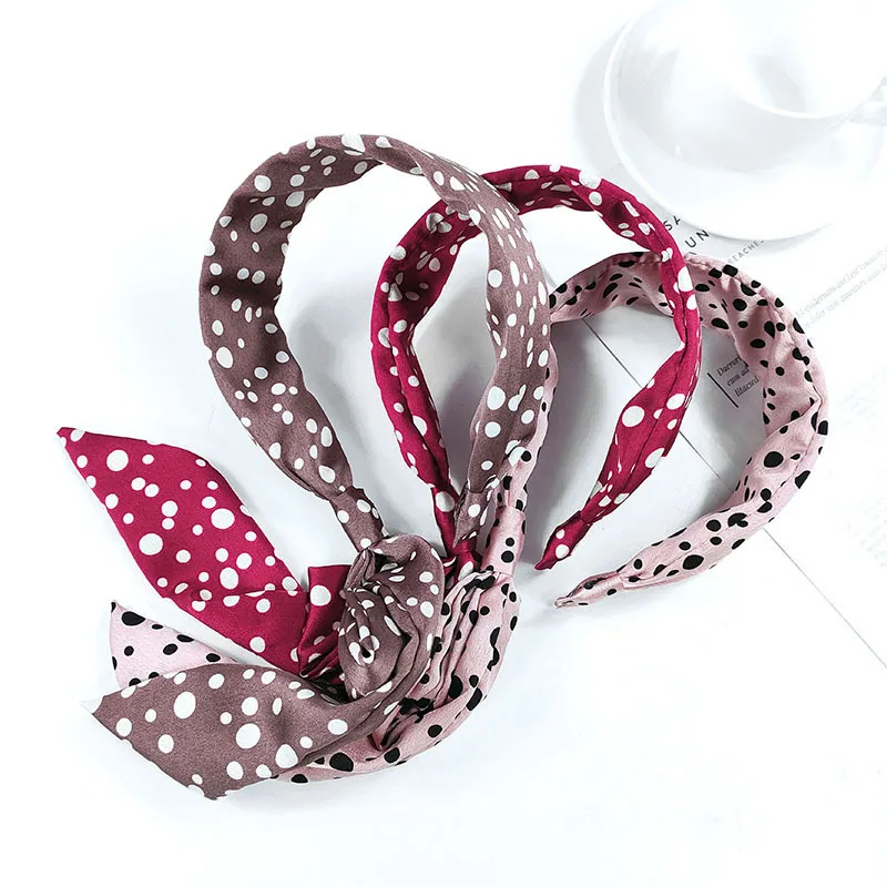 

Fashion Wide Long Ribbon Hairbands Polka Dots Bowknot Headbands for Women Girls Ponytail Bezel Hair Hoops Hair Accessories