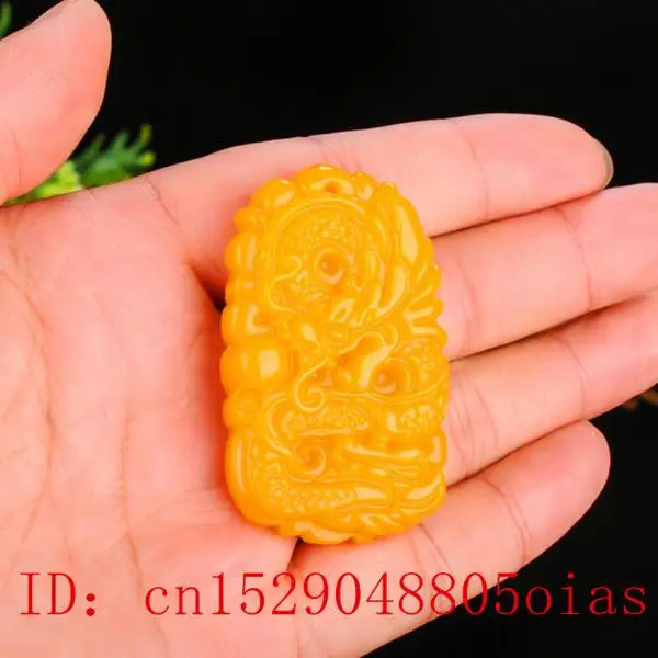 Натуральный желтый Нефритовый камень дракон кулон Китайский жадеит ювелирные
