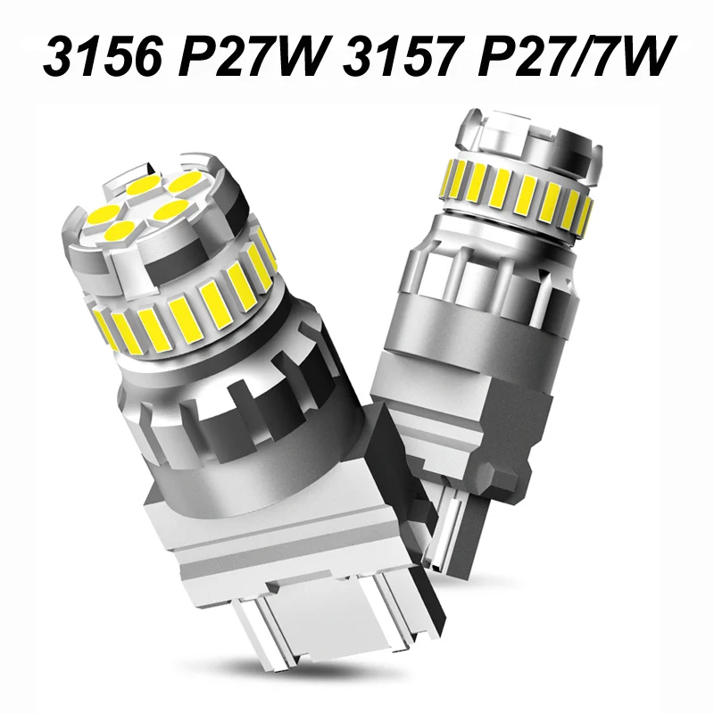 P27W 3156 3157 2 шт. T15 светодиодный резервные фары заднего хода автомобиля для Toyota CHR RAV4 Camry Auris Hilux Prius Celica Ipsum Verso Wish лампа BA15S 7440 W21W - Испускаемый цвет: P27W 3156 3157