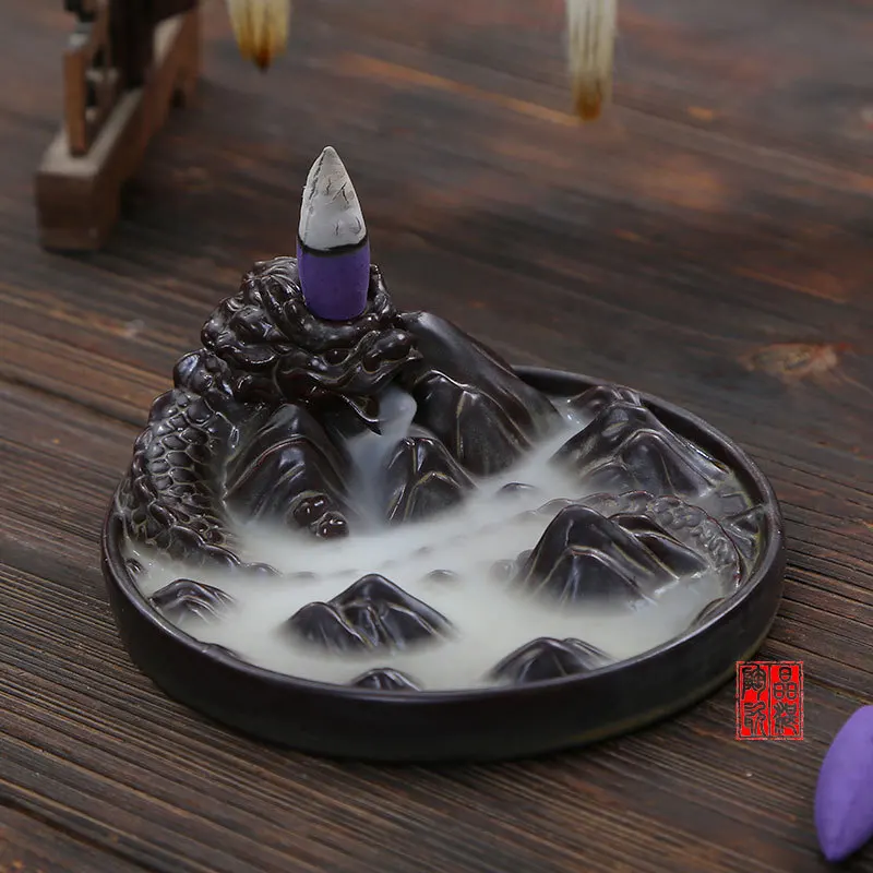 Длинная курильница с фиолетовым песком для медитации товары помещений