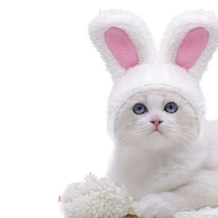 cute cartoon rabbit lion hat pet headgear adjustable with ears photography props decoration pet toys funny cosplay headwear 1pc