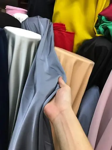 Gray Blue 50 см* 150 см текстура мягкая эластичность имитация шелка ткань Гладкий чистый цвет Тяжелая рубашка платье ткань модный дизайн - Цвет: Gray Blue