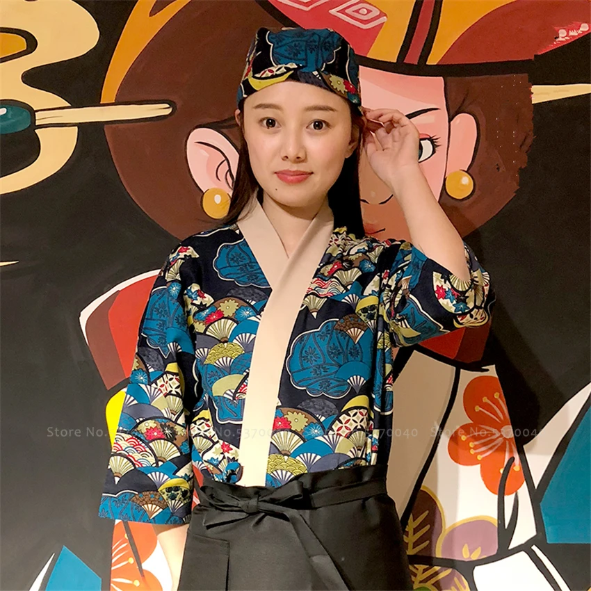 Для женщин мужчин повар ресторана Harajuku поварские головные уборы серия укиё э