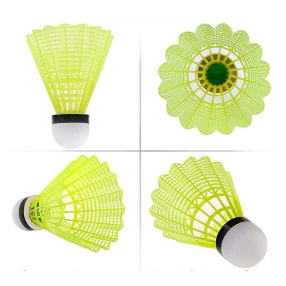 

6pcs Nylon Badminton With Tube Box Composite Cork Ball Head Elasticity Plastic Shuttlecocks Feather Ball Yellow Racquet Sports
