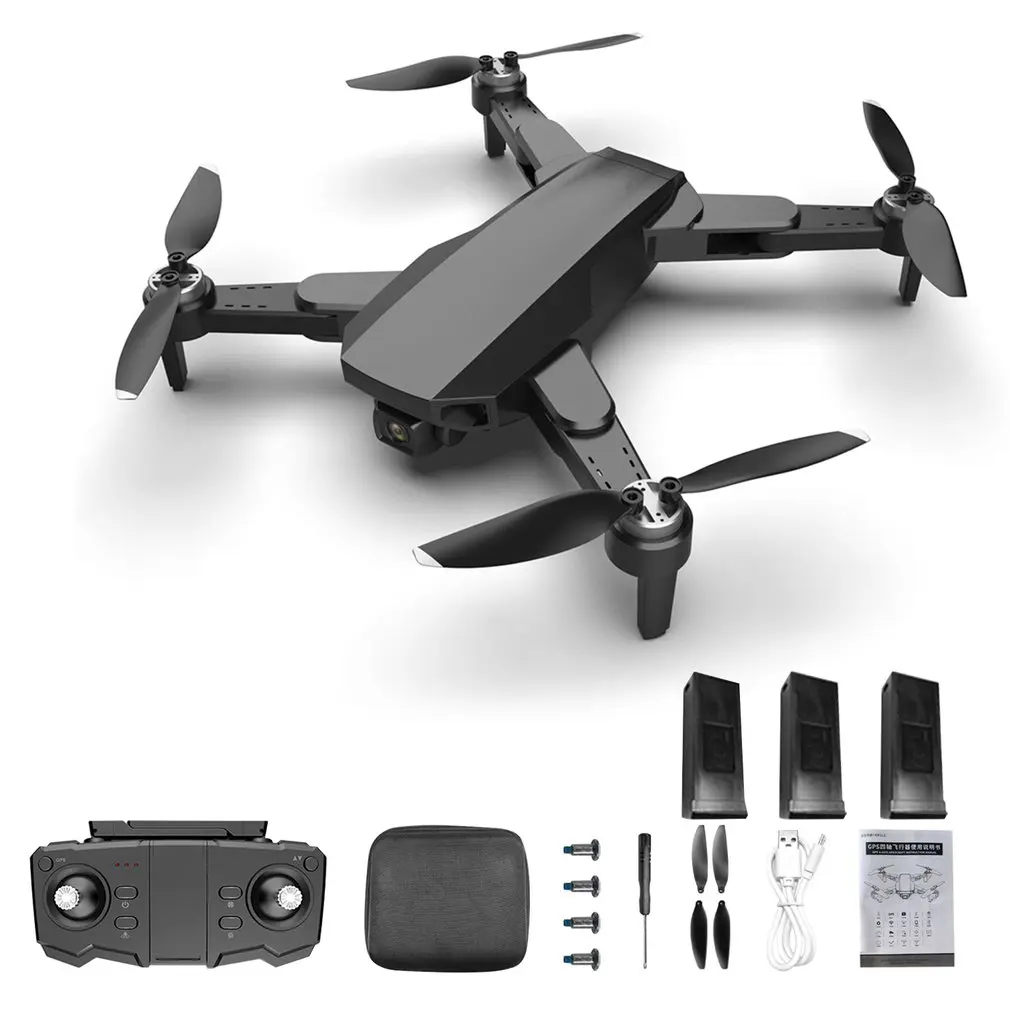 

S19 Mini GPS UAV 4K двойная камера высокой четкости профессиональная антенна бесщеточный двигатель складной четырехосевой самолет