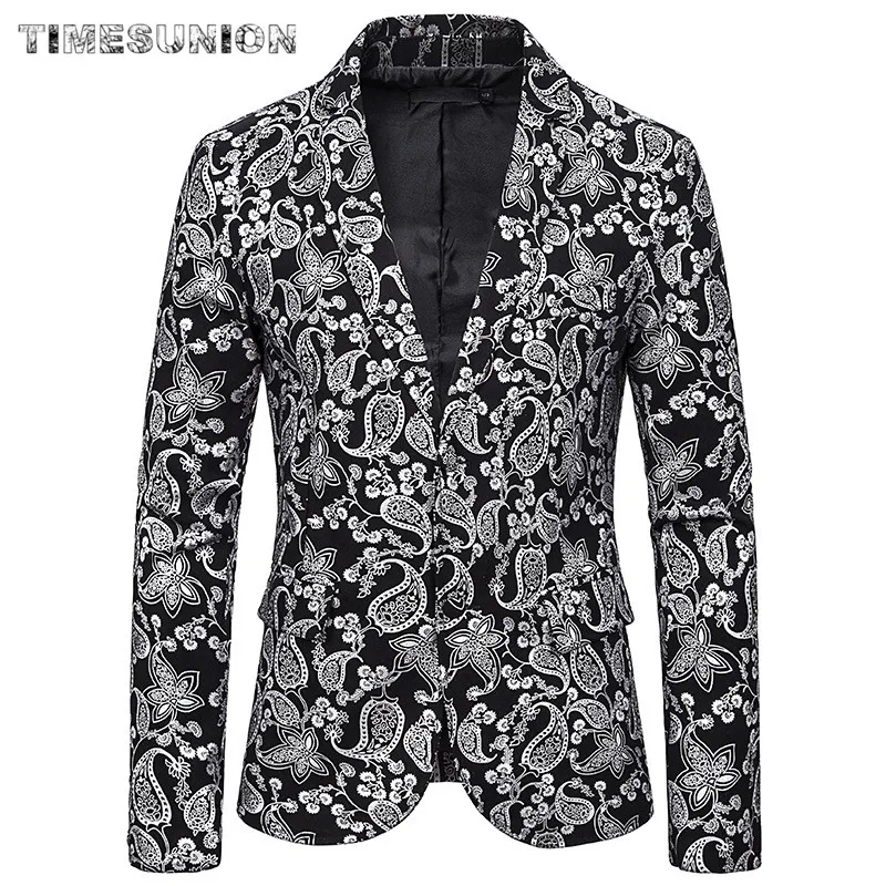 Мужской Блейзер куртка блейзер с бронзовым принтом облегающий костюм лацканами