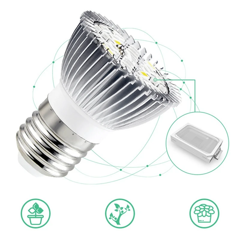 Illuminated Full-Spectrum Plant Light 28W Indoor E14 Growth Lamp Cup LED Succulent Fill Planting Seedlings | Освещение