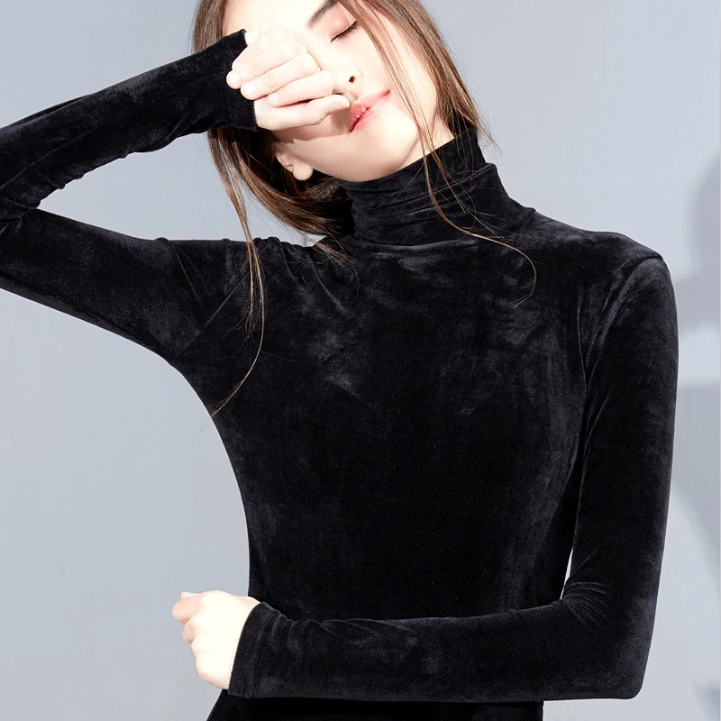 

Fashion Elegant Solid Velvet Shirts Women Spring Long Sleeve Velour Shirts - Winter Velvet Tops office lady