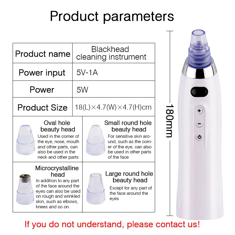 

Pore Cleaner Blackhead Remover Vacuum Face Skin Care Suction Black head Black Dots Blackheads Pimples Removal Deep Cleaning Tool